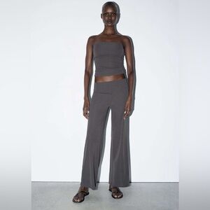 ZARA FLOWY PANTS AND STRAPLESS TOP SET SIZE SMALL NWT